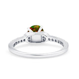 Art Deco Wedding Bridal Ring Round Simulated Cubic Zirconia 925 Sterling Silver