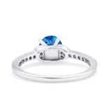 Art Deco Wedding Bridal Ring Round Simulated Cubic Zirconia 925 Sterling Silver