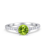 Art Deco Wedding Bridal Ring Round Simulated Cubic Zirconia 925 Sterling Silver