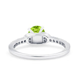 Art Deco Wedding Bridal Ring Round Simulated Cubic Zirconia 925 Sterling Silver