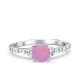 Art Deco Wedding Bridal Ring Round Simulated Cubic Zirconia 925 Sterling Silver