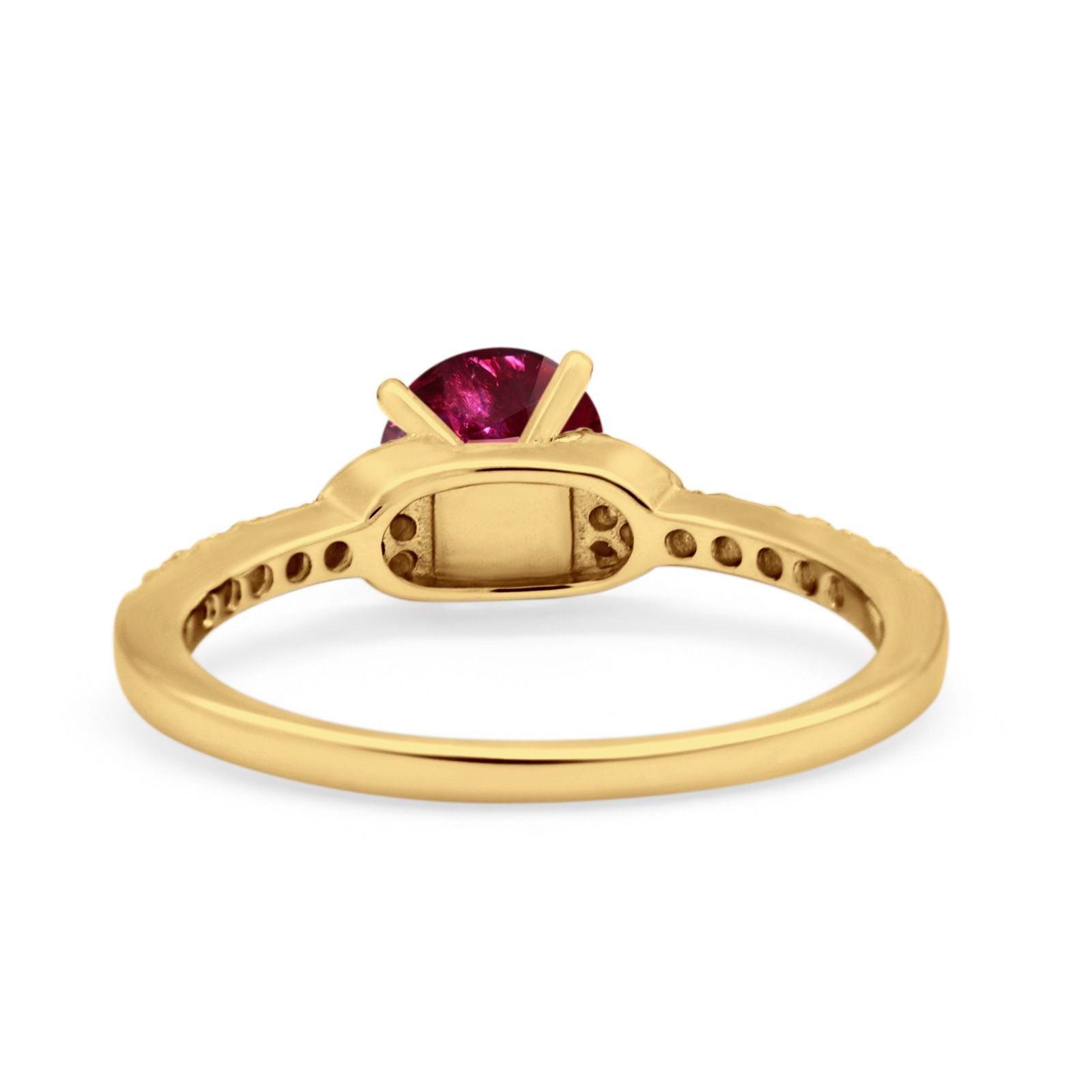 Art Deco Wedding Bridal Ring Round Simulated Cubic Zirconia 925 Sterling Silver