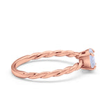 Solitaire Twisted Oval Wedding Ring Simulated Cubic Zirconia 925 Sterling Silver