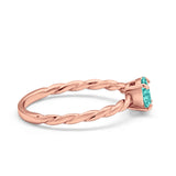 Solitaire Twisted Oval Wedding Ring Simulated Cubic Zirconia 925 Sterling Silver