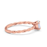 Solitaire Twisted Oval Wedding Ring Simulated Cubic Zirconia 925 Sterling Silver