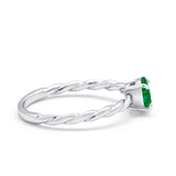 Solitaire Twisted Oval Wedding Ring Simulated Cubic Zirconia 925 Sterling Silver