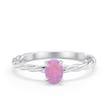 Solitaire Twisted Oval Wedding Ring Simulated Cubic Zirconia 925 Sterling Silver