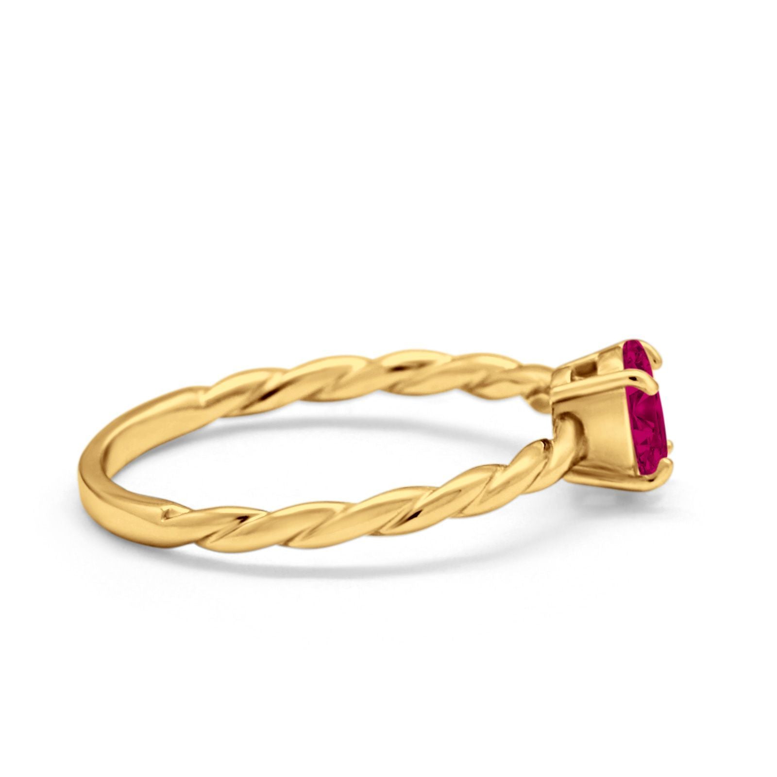 Solitaire Twisted Oval Wedding Ring Simulated Cubic Zirconia 925 Sterling Silver