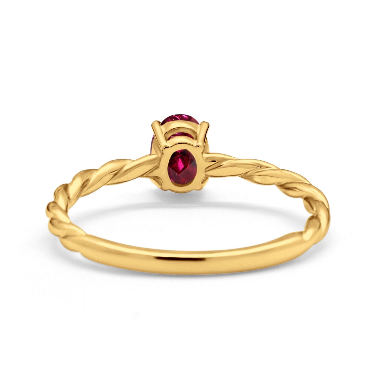 Solitaire Twisted Oval Wedding Ring Simulated Cubic Zirconia 925 Sterling Silver