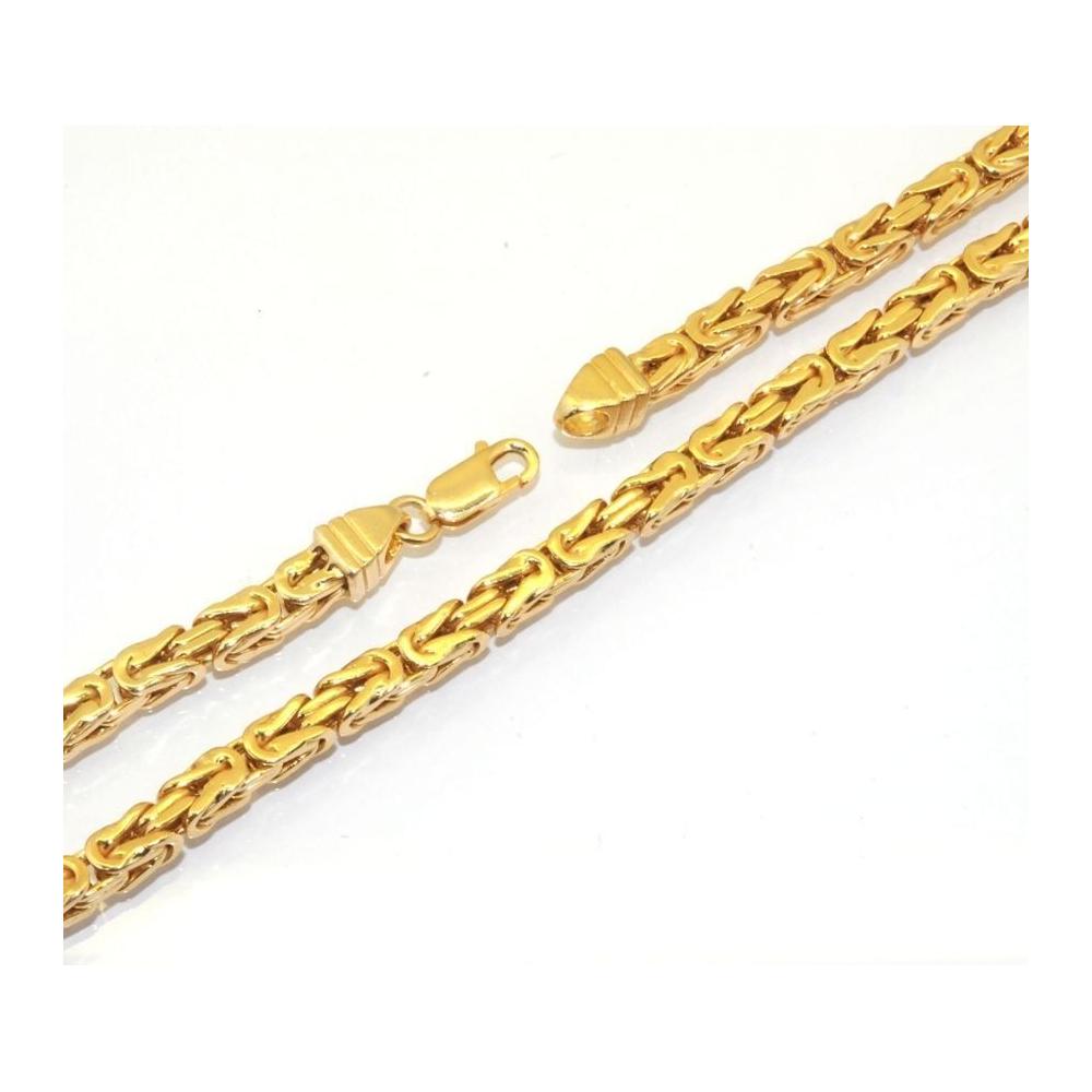 6MM 140 Byzantine Chain Yellow Gold .925 Sterling Silver Length "8-28" Inches