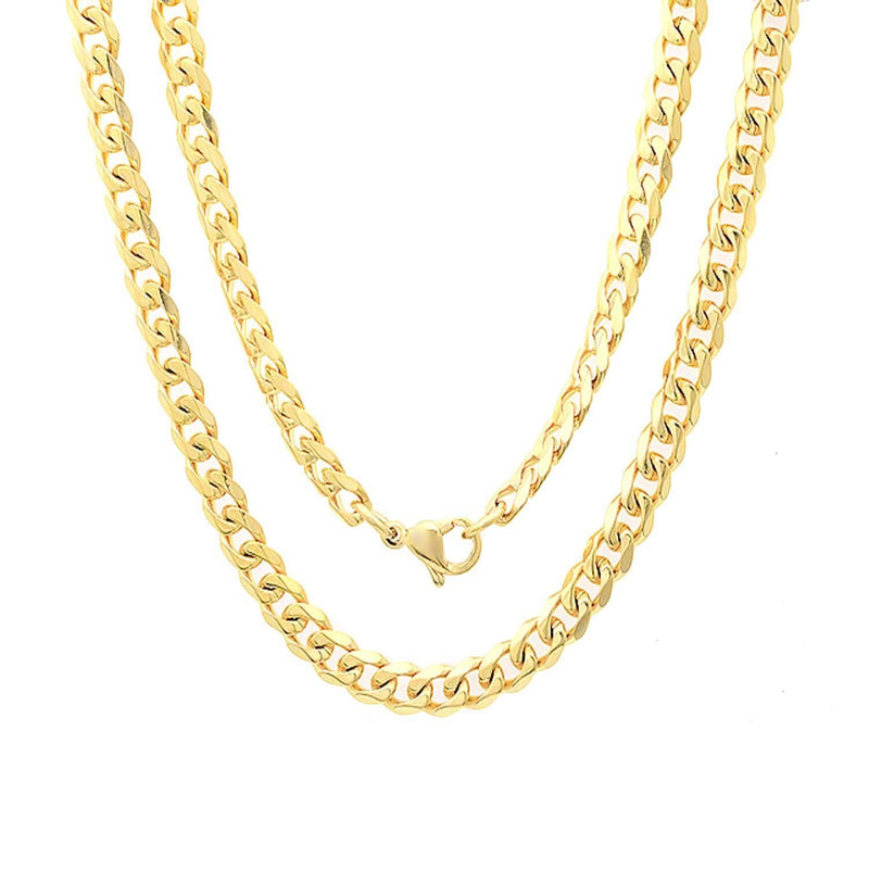 1MM 040 Yellow Gold Curb Chain .925 Sterling Silver "16-26"
