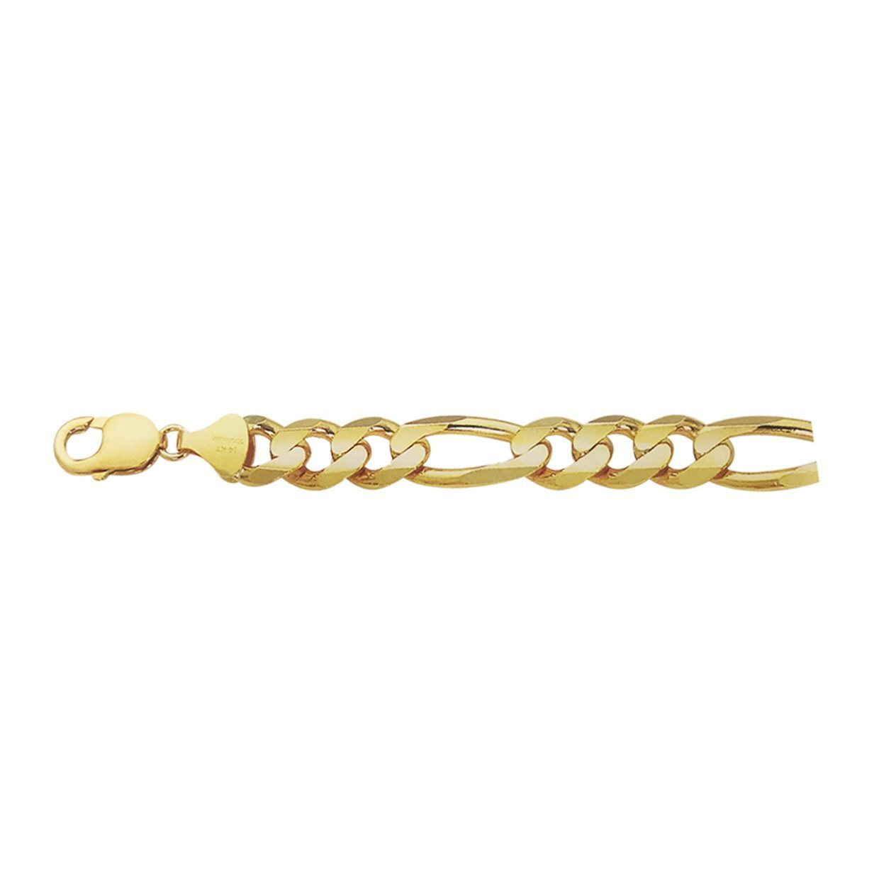 1.5MM Figaro Yellow Gold Chain .925 Solid Sterling Silver 16"- 24" Inches