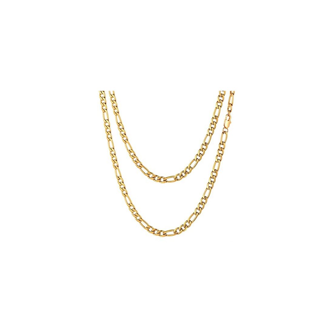 1.5MM Figaro Yellow Gold Chain .925 Solid Sterling Silver 16"- 24" Inches