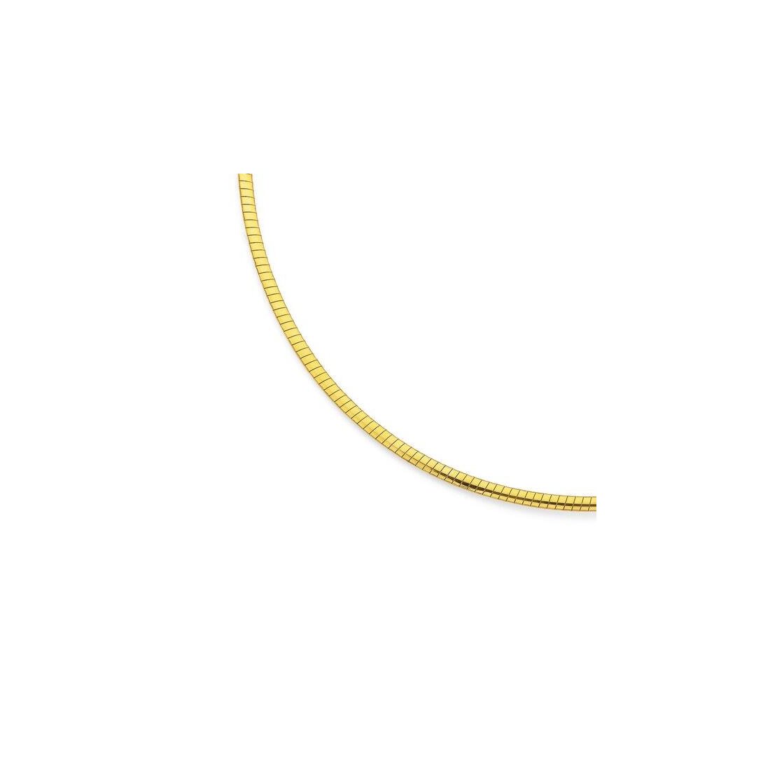 Round Omega Chain Yellow Gold 925 Sterling Silver