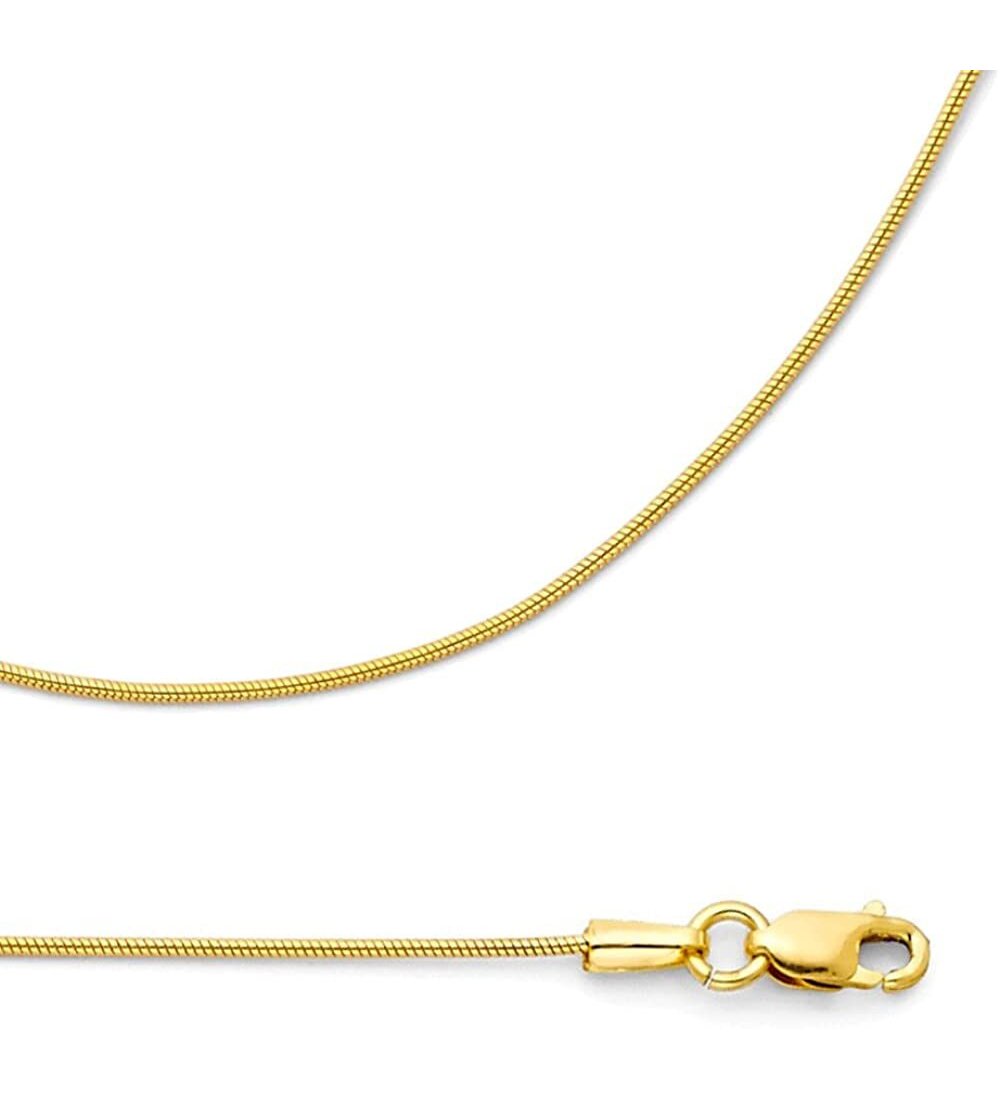 0.8MM Snake Chain Yellow Gold Plated 925 Sterling Silver 16-22 Inches