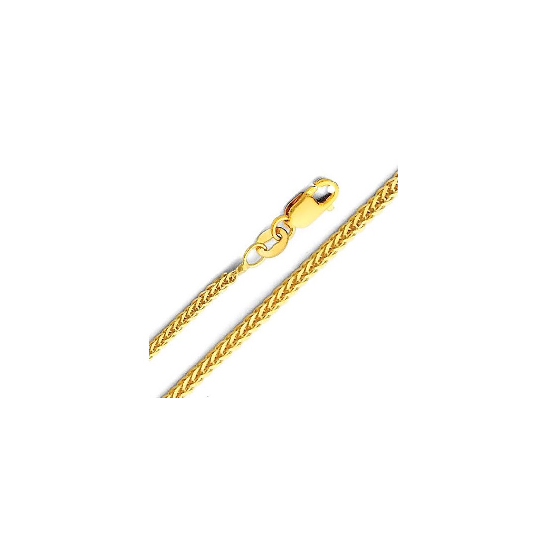 1.5MM Yellow Gold Wheat/Spiga Chain .925 Sterling Silver "16-22"
