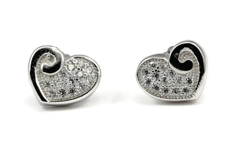 Heart Swirl Stud Earrings