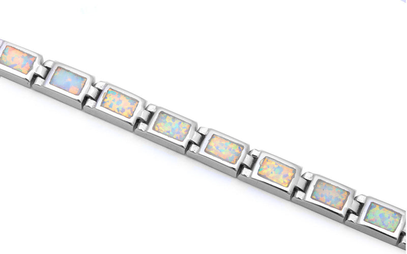 White Opal Rectangle Bracelet