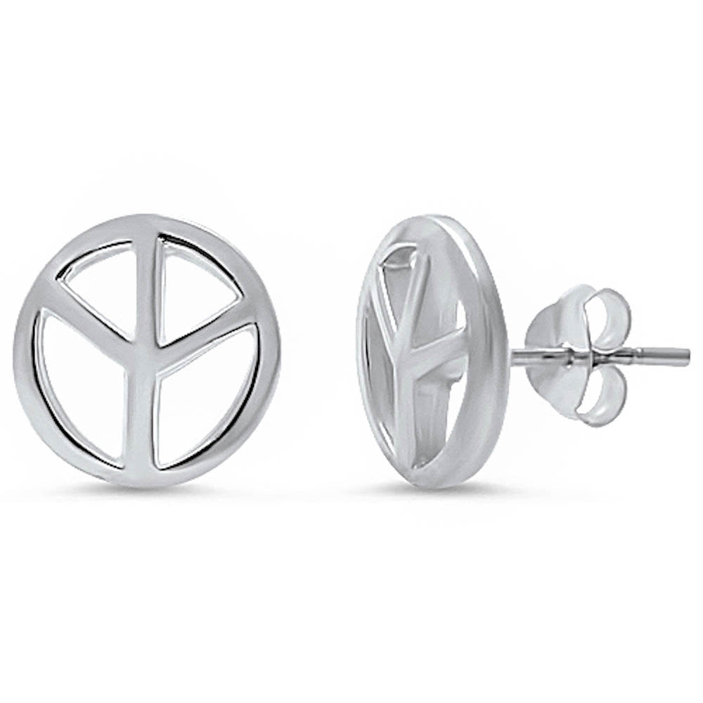 peace sign stud earrings