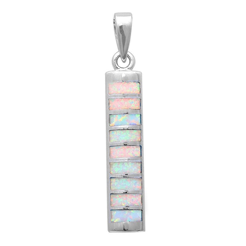 White Opal Bar Pendant