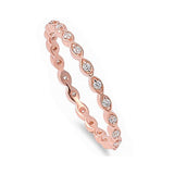 2mm Full Eternity Stackable Band Ring Round Simulated Pink Ruby 925 Sterling Silver