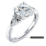 18K Gold IGI Certified Round 3 Carat Lab Grown Diamond Floral Ring