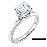 18K Gold IGI Certified Round 1 Carat Lab Grown Diamond Halo Solitaire Ring