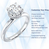 18K Gold IGI Certified Round 1 Carat Lab Grown Diamond Halo Solitaire Ring
