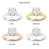 18K Gold IGI Certified Round 1 Carat Lab Grown Diamond Halo Solitaire Ring