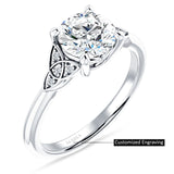 18K Gold IGI Certified Round 2 Carat Lab Grown Diamond Trinity Ring