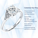 18K Gold IGI Certified Round 3 Carat Lab Grown Diamond Trinity Ring