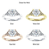 18K Gold IGI Certified Round 1 Carat Lab Grown Diamond Trinity Ring