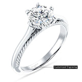 10K Gold IGI Certified Round 2 Carat Lab Grown Diamond Solitaire Ring