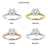 10K Gold IGI Certified Round 2 Carat Lab Grown Diamond Solitaire Ring