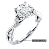 18K Gold IGI Certified Round 3 Carat Lab Grown Diamond Twisted Trio Ring