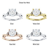 18K Gold IGI Certified Round 2 Carat Lab Grown Diamond Twisted Trio Ring