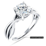 18K Gold IGI Certified Round 3 Carat Lab Grown Diamond Twisted Solitaire Ring