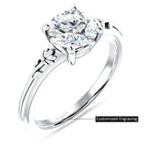 IGI Certified Round 3 Carat Lab Grown Diamond Flower Ring
