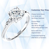 IGI Certified Round 2 Carat Lab Grown Diamond Flower Ring