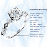 IGI Certified Round 2 Carat Lab Grown Diamond Cluster Beaded Ring