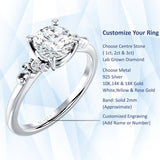 10K Gold IGI Certified Round 1 Carat Lab Grown Diamond Art Deco Ring