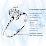 IGI Certified Round 1 Carat Lab Grown Diamond Art Deco Solitaire Ring