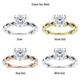 IGI Certified Round 1 Carat Lab Grown Diamond Twisted Rope Solitaire Ring