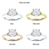 18K Gold IGI Certified Round 3 Carat Lab Grown Diamond Leaf Floral Ring