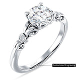 18K Gold IGI Certified Round 3 Carat Lab Grown Diamond Art Deco Filigree Ring