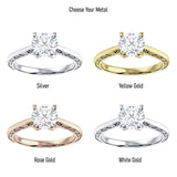 IGI Certified Round 2 Carat Lab Grown Diamond Art Deco Filigree Solitaire Ring