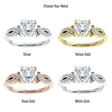 18K Gold IGI Certified Round 3 Carat Lab Grown Diamond Art Deco Cluster Twisted Ring