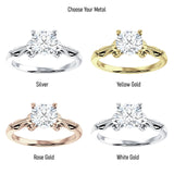 IGI Certified Round 3 Carat Lab Grown Diamond Art Deco Beaded Filigree Solitaire Ring