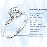 18K Gold IGI Certified Round 3 Carat Lab Grown Diamond Art Deco Cluster Hidden Diamond Ring