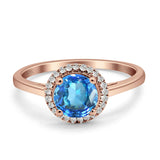 Round Halo Natural Diamond Ring